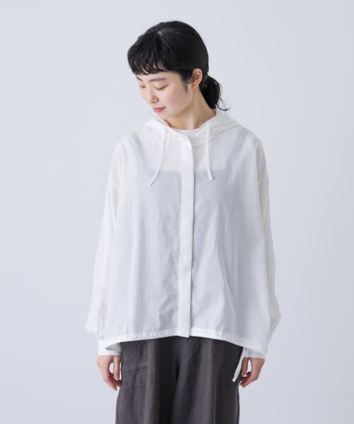 コットンシルクシアーフーディシャツ （シャツ・ブラウス