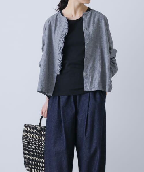 ＊＊かぐれ / かぐれ シャツ・ブラウス | ワッシャーフリルブラウス（CHECK）