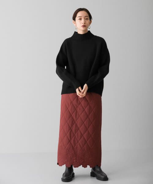 『WEB/一部店舗限定カラー』スカラップキルトロングスカート