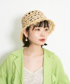 ラフィアフリンジバケットHAT