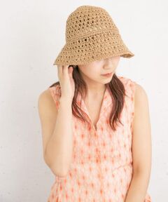 透かし編みバケットHAT