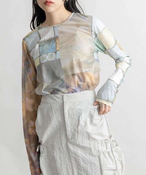 KBF/ケービーエフ グラフィックプリントTEE PATCHWORK one KBF/ケービーエフ グラフィックプリントTEE PATCHWORK one