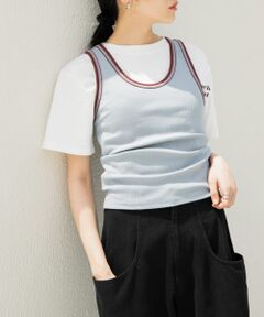 美品 SISE ビッグ タンクトップ ベスト 日本製 ネイビー 紺色 セール セール】 タンクトップ（条件：ブルー系）| ファッション通販