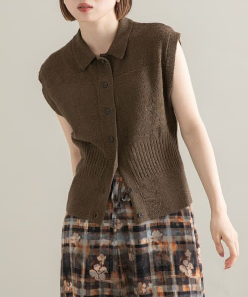 KBF/ケービーエフ スリーブレスニットシャツ D.BROWN one KBF/ケービーエフ スリーブレスニットシャツ D.BROWN one