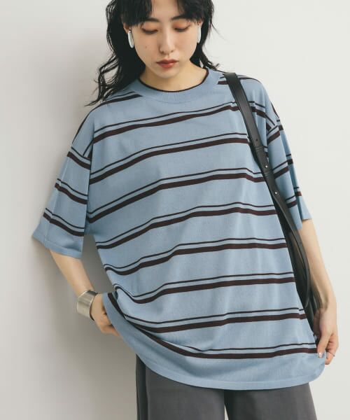 セール】 ルーズボーダーニットTEE （ニット・セーター）｜KBF