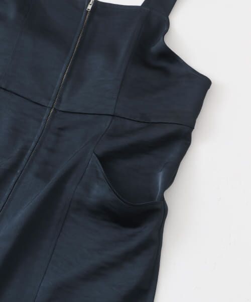 ♡ざび♡ セール】 フロントZIPサテンサロペット (サロペット