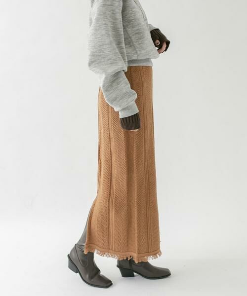 KBF / ケービーエフ スカート | タイトフリンジニットスカート | 詳細1