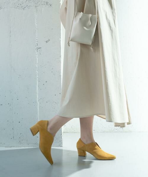 KBF / ケービーエフ ブーツ(ショート丈) | ポインテッドトゥスエードブーティ(イエロー)