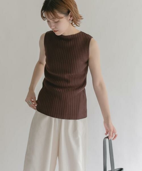 KBF / ケービーエフ タンクトップ | ボートネックRIBニットタンクトップ | 詳細3