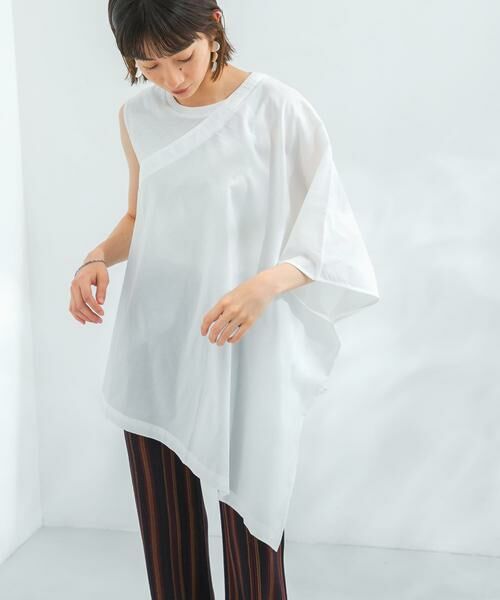 KBF / ケービーエフ シャツ・ブラウス | マントドッキングアシメブラウス | 詳細1