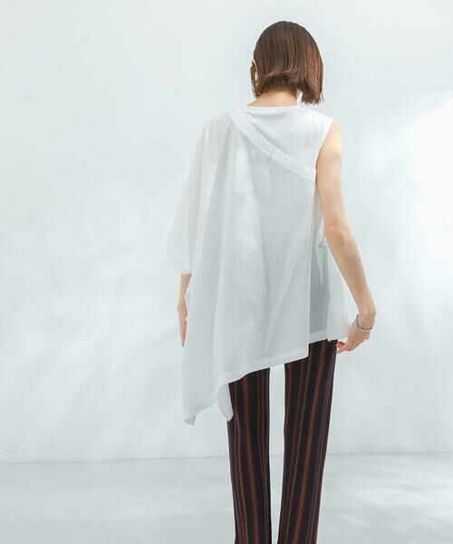 KBF / ケービーエフ シャツ・ブラウス | マントドッキングアシメブラウス | 詳細4