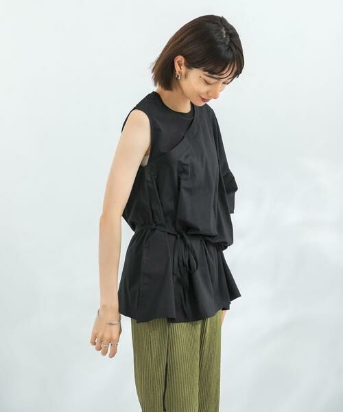 KBF / ケービーエフ シャツ・ブラウス | マントドッキングアシメブラウス | 詳細8