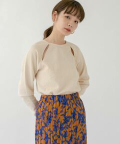 KBF / ケービーエフ Tシャツ | ラグランラインオープンカットソー