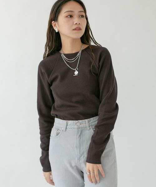 KBF / ケービーエフ Tシャツ | ラグランラインオープンカットソー | 詳細6