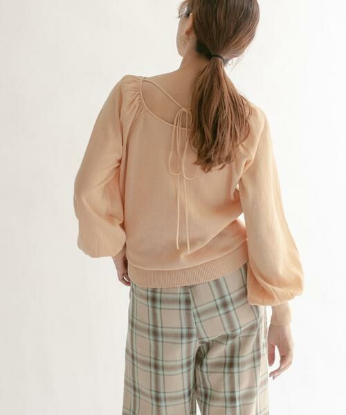 KBF / ケービーエフ ニット・セーター | BACKオープンボリュームスリーブニット（オレンジ系その他）