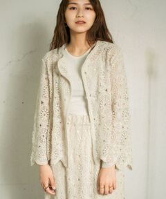KBF / ケービーエフ カーディガン・ボレロ | アイレットサークルレースカーディガン