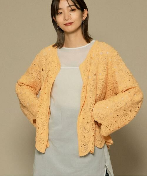 KBF / ケービーエフ カーディガン・ボレロ | アイレットサークルレースカーディガン | 詳細1