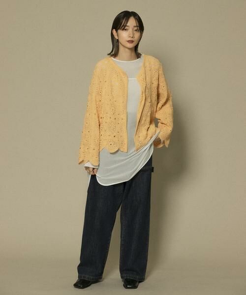KBF / ケービーエフ カーディガン・ボレロ | アイレットサークルレースカーディガン | 詳細3