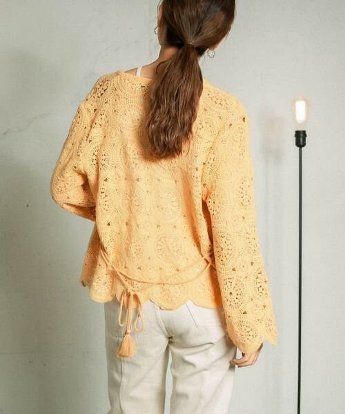 KBF / ケービーエフ カーディガン・ボレロ | アイレットサークルレースカーディガン | 詳細4