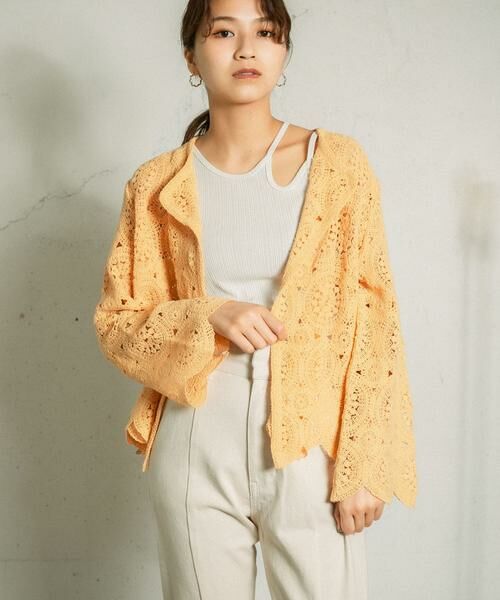 KBF / ケービーエフ カーディガン・ボレロ | アイレットサークルレースカーディガン | 詳細5