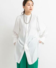 KBF / ケービーエフ シャツ・ブラウス | バンドカラーボリュームスリーブシャツ