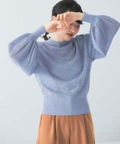 KBF / ケービーエフ ニット・セーター | ボリュームスリーブパターン編みニット