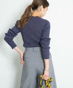 KBF / ケービーエフ ニット・セーター | メランジリブクルーネックニット