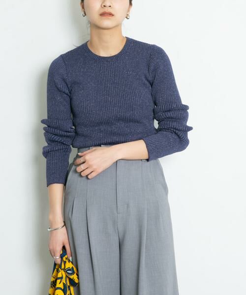 KBF / ケービーエフ ニット・セーター | メランジリブクルーネックニット | 詳細1