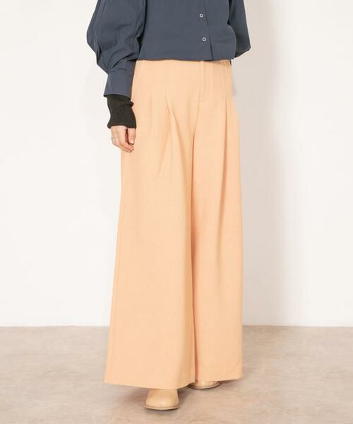 KBF / ケービーエフ その他パンツ | ダブルタックワイドパンツ(オレンジ系その他)