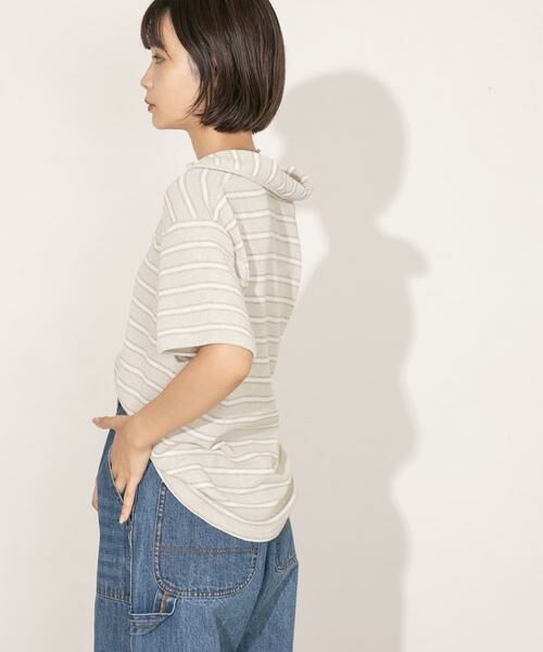 KBF / ケービーエフ Tシャツ | Vネックボーダープルオーバー | 詳細2