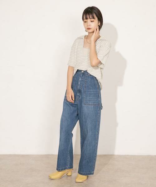 KBF / ケービーエフ Tシャツ | Vネックボーダープルオーバー | 詳細3