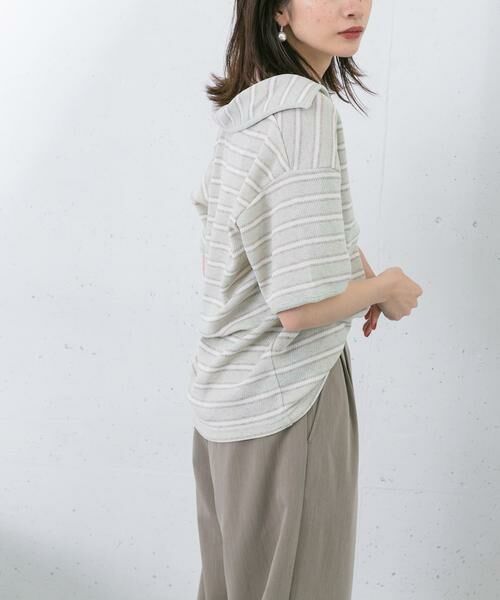 KBF / ケービーエフ Tシャツ | Vネックボーダープルオーバー | 詳細5