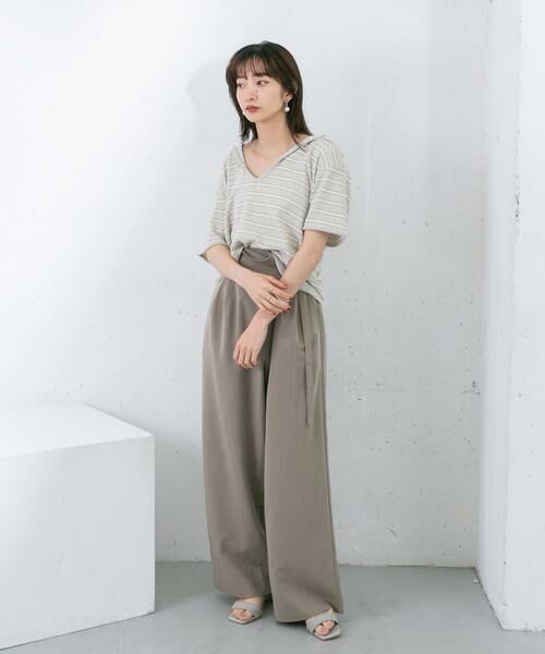 KBF / ケービーエフ Tシャツ | Vネックボーダープルオーバー | 詳細6