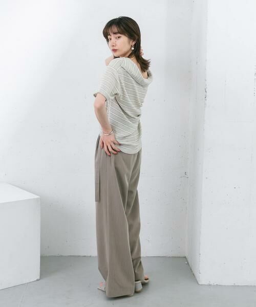 KBF / ケービーエフ Tシャツ | Vネックボーダープルオーバー | 詳細7