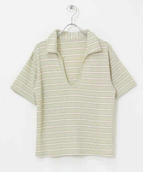 KBF / ケービーエフ Tシャツ | Vネックボーダープルオーバー | 詳細8