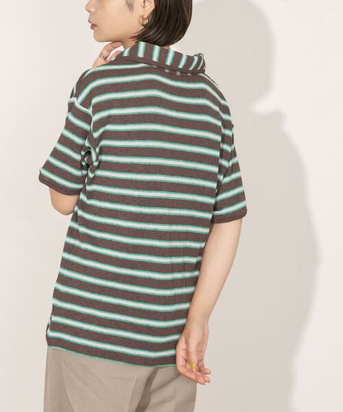 KBF / ケービーエフ Tシャツ | Vネックボーダープルオーバー | 詳細10