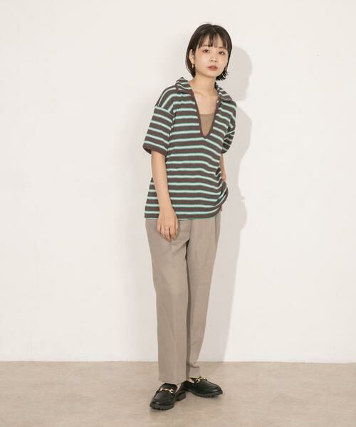 KBF / ケービーエフ Tシャツ | Vネックボーダープルオーバー | 詳細11