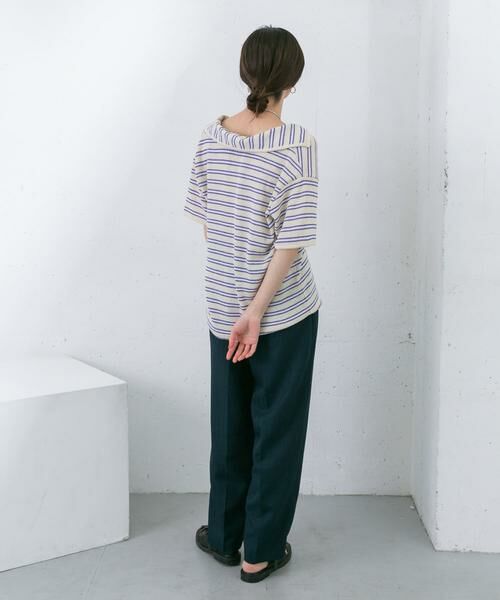 KBF / ケービーエフ Tシャツ | Vネックボーダープルオーバー | 詳細28