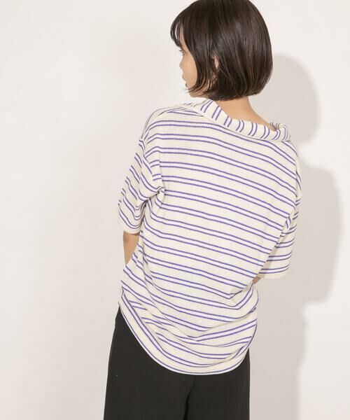 KBF / ケービーエフ Tシャツ | Vネックボーダープルオーバー | 詳細20