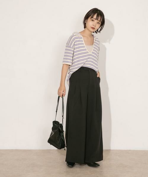 KBF / ケービーエフ Tシャツ | Vネックボーダープルオーバー | 詳細21