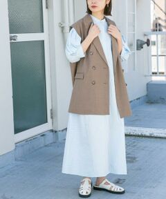 KBF / ケービーエフ ワンピース | ストライプパフスリーブワンピース