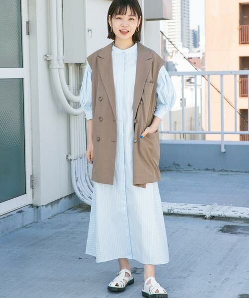 KBF / ケービーエフ ワンピース | ストライプパフスリーブワンピース | 詳細13