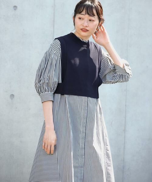 KBF / ケービーエフ ワンピース | ストライプパフスリーブワンピース | 詳細21