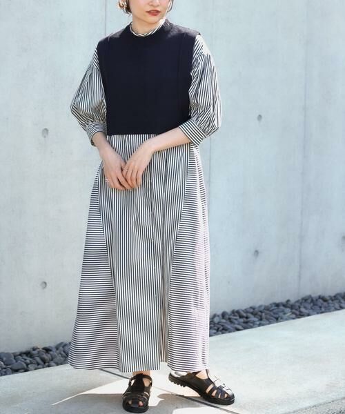 KBF / ケービーエフ ワンピース | ストライプパフスリーブワンピース | 詳細23