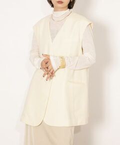 KBF》フードWIDEショートコート、ベージュ ケービーエフ KBF フードWIDEショートコート∴ （L/BLUE