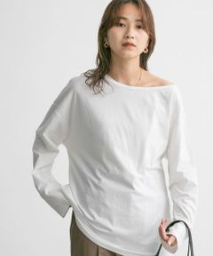 KBF / ケービーエフ Tシャツ | アシメネックカットソー