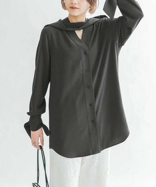 KBF / ケービーエフ シャツ・ブラウス | ロングタイシャツ(チャコールグレー)