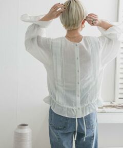 KBF / ケービーエフ シャツ・ブラウス | BACKリボンボリュームスリーブブラウス