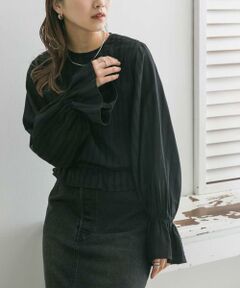 KBF / ケービーエフ シャツ・ブラウス | BACKリボンボリュームスリーブブラウス