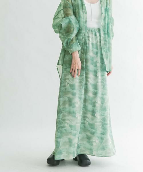 KBF / ケービーエフ スカート | ニュアンスプリントマキシスカート | 詳細1